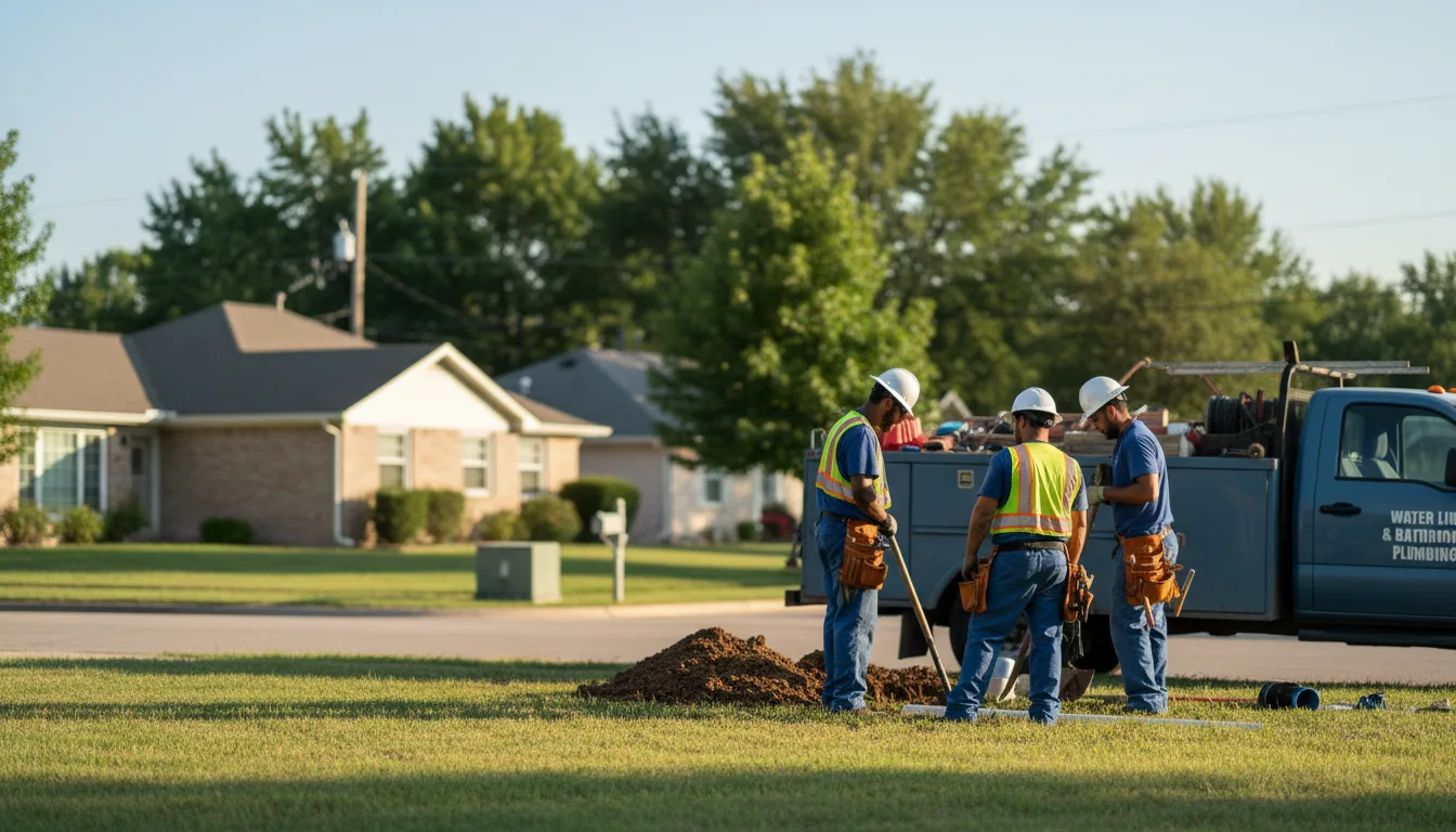 Residential water line and bathroom plumbing service in Rockwall, TX
